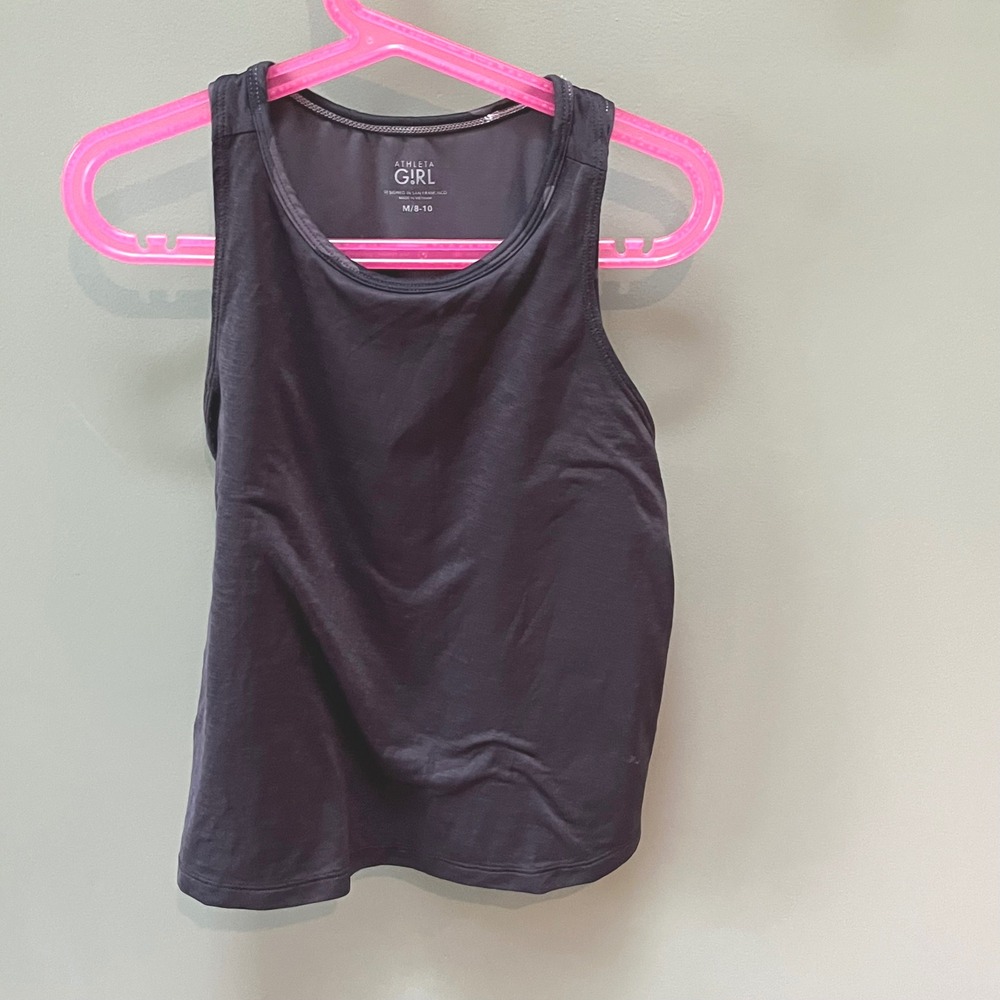 Athleta Girl‎ Active Tank Top Black Camo Back Girls Medium 8 10